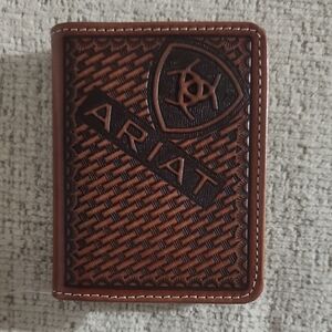 Ariat Embossed Brown Leather Card Holder